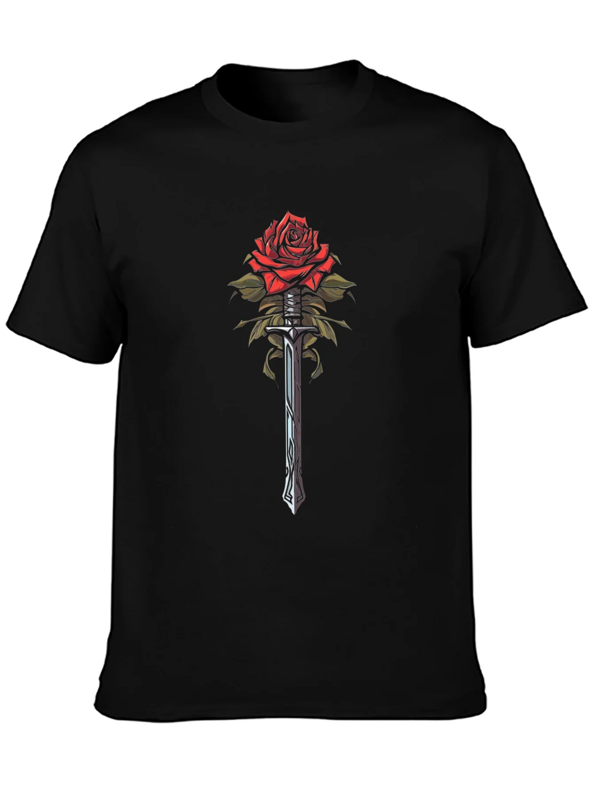 Rose and Sword Graphic Tee - Black product image 3