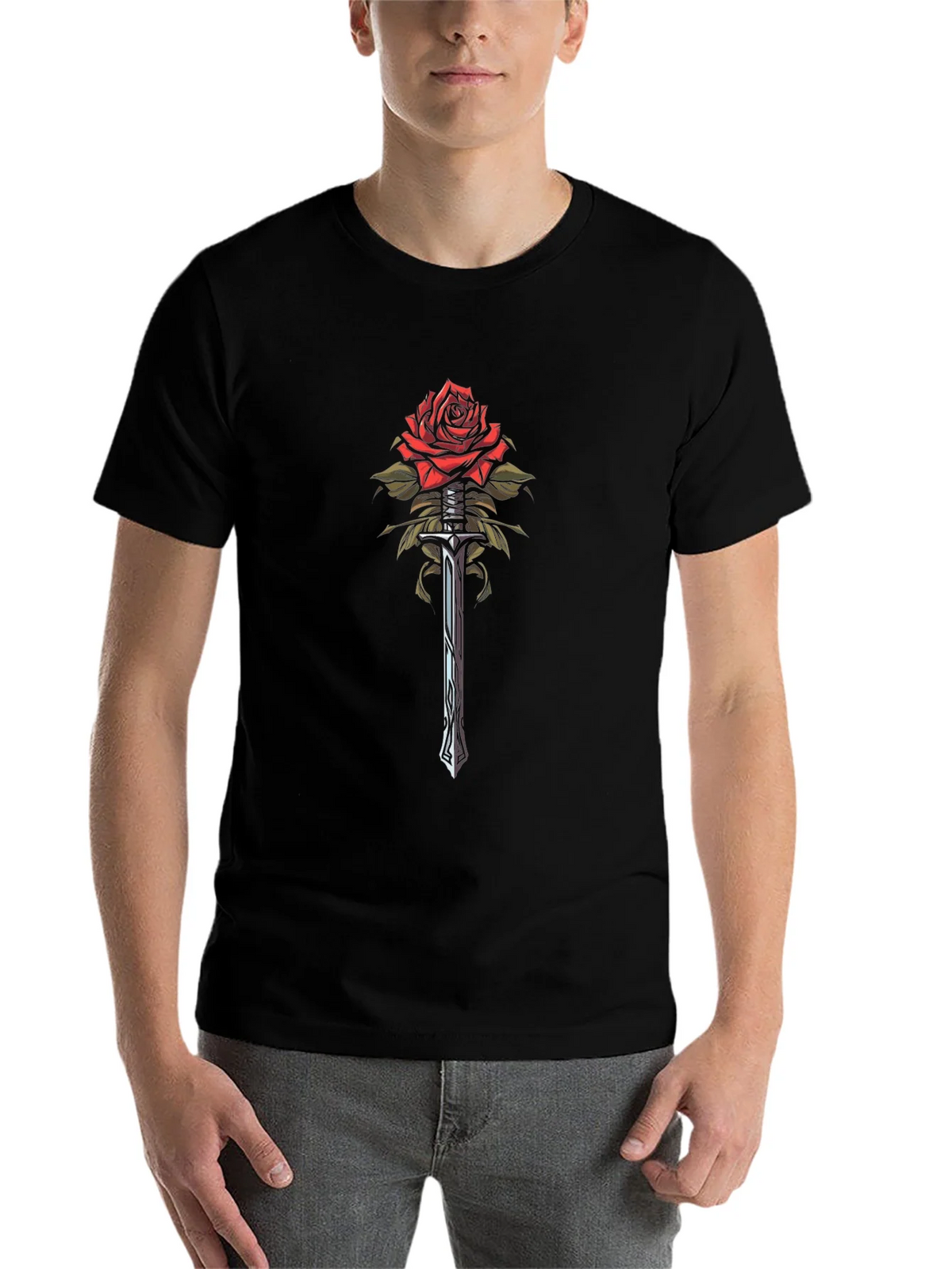 Rose and Sword Graphic Tee - Black product image 4