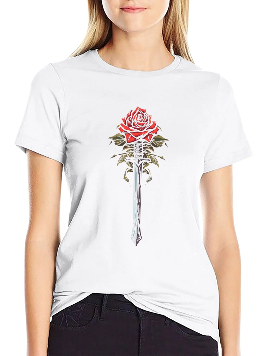 Rose and Sword Graphic Tee - Black product image 8