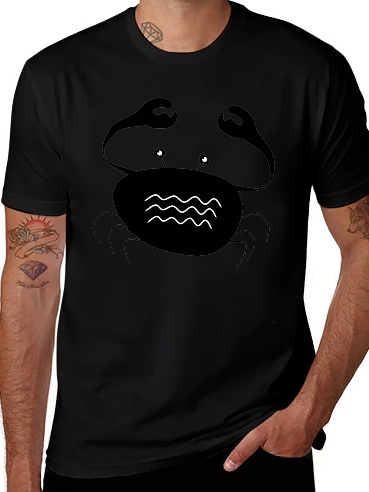 Black Crab Graphic Tee - Coastal Style Comfort product image 1