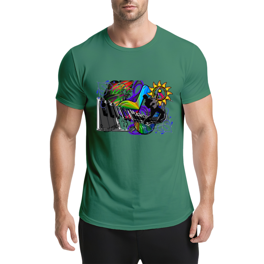 Psychedelic Piano Musician Graphic Tee - Vibrant Rainbow product image 11