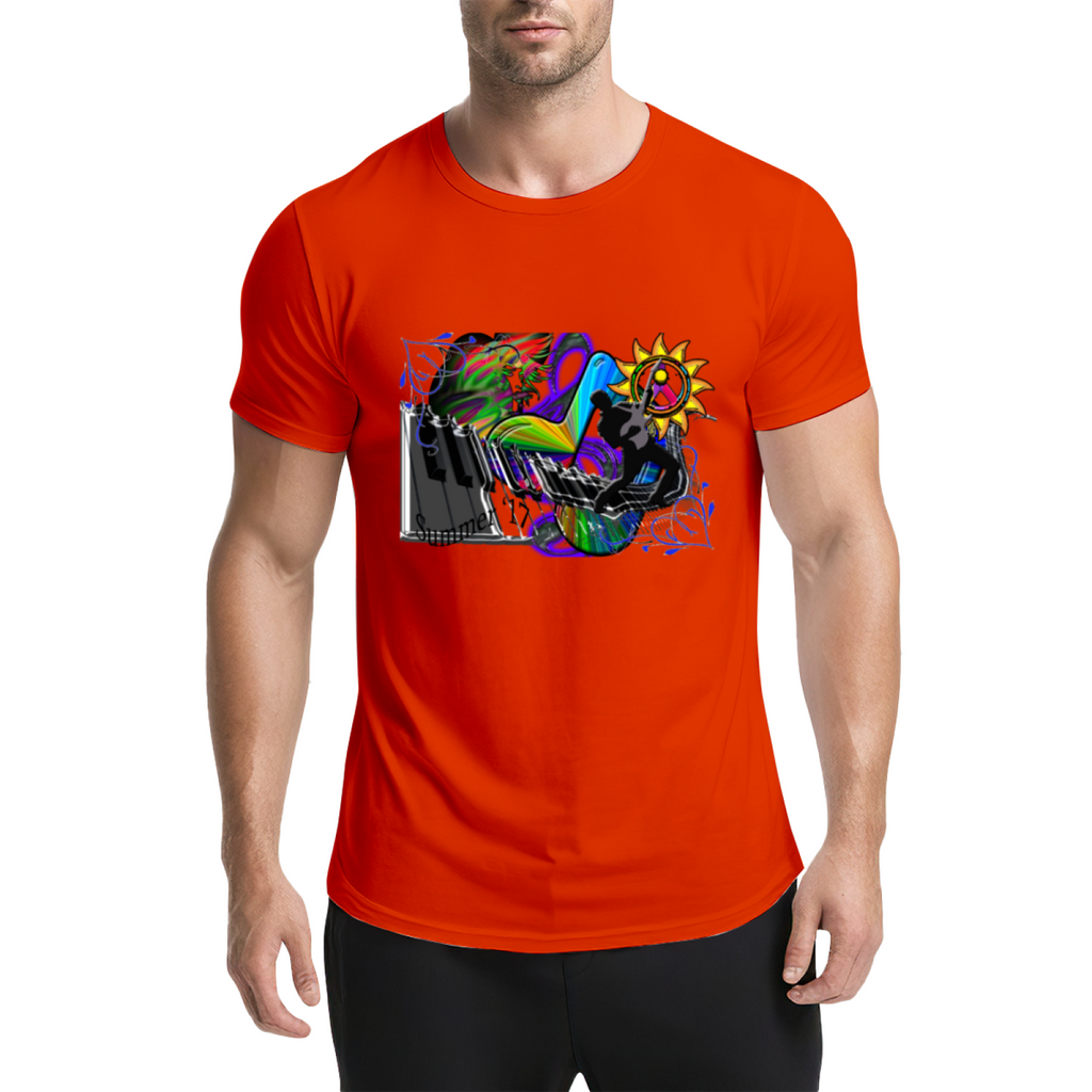 Psychedelic Piano Musician Graphic Tee - Vibrant Rainbow product image 15