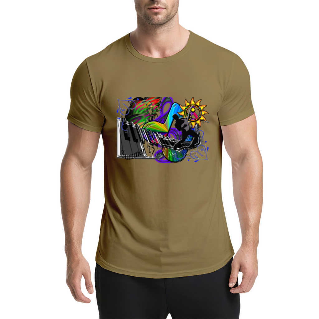 Psychedelic Piano Musician Graphic Tee - Vibrant Rainbow product image 13
