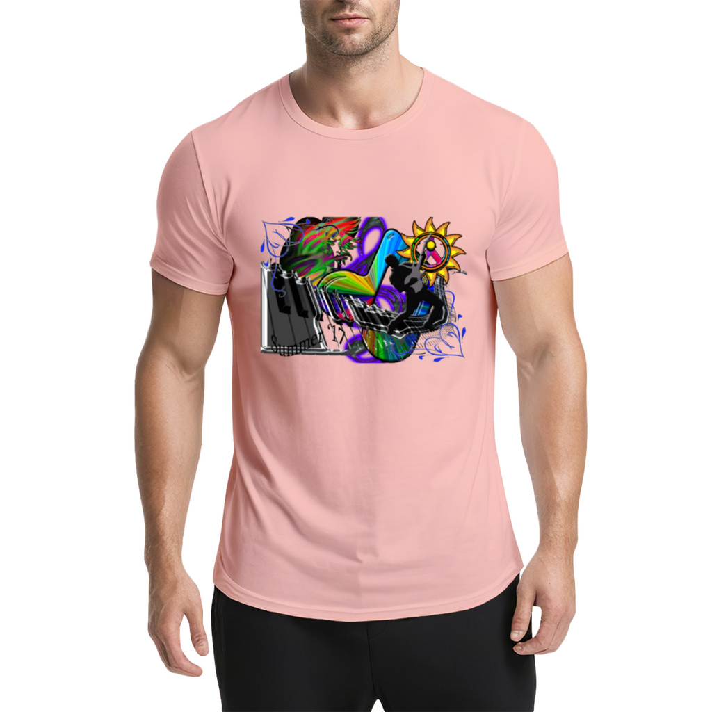 Psychedelic Piano Musician Graphic Tee - Vibrant Rainbow product image 12