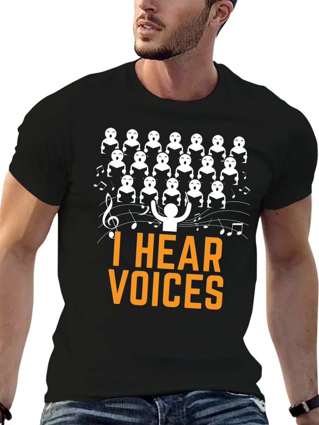 I Hear Voices Choir T-Shirt - Funny Music Tee product image 6