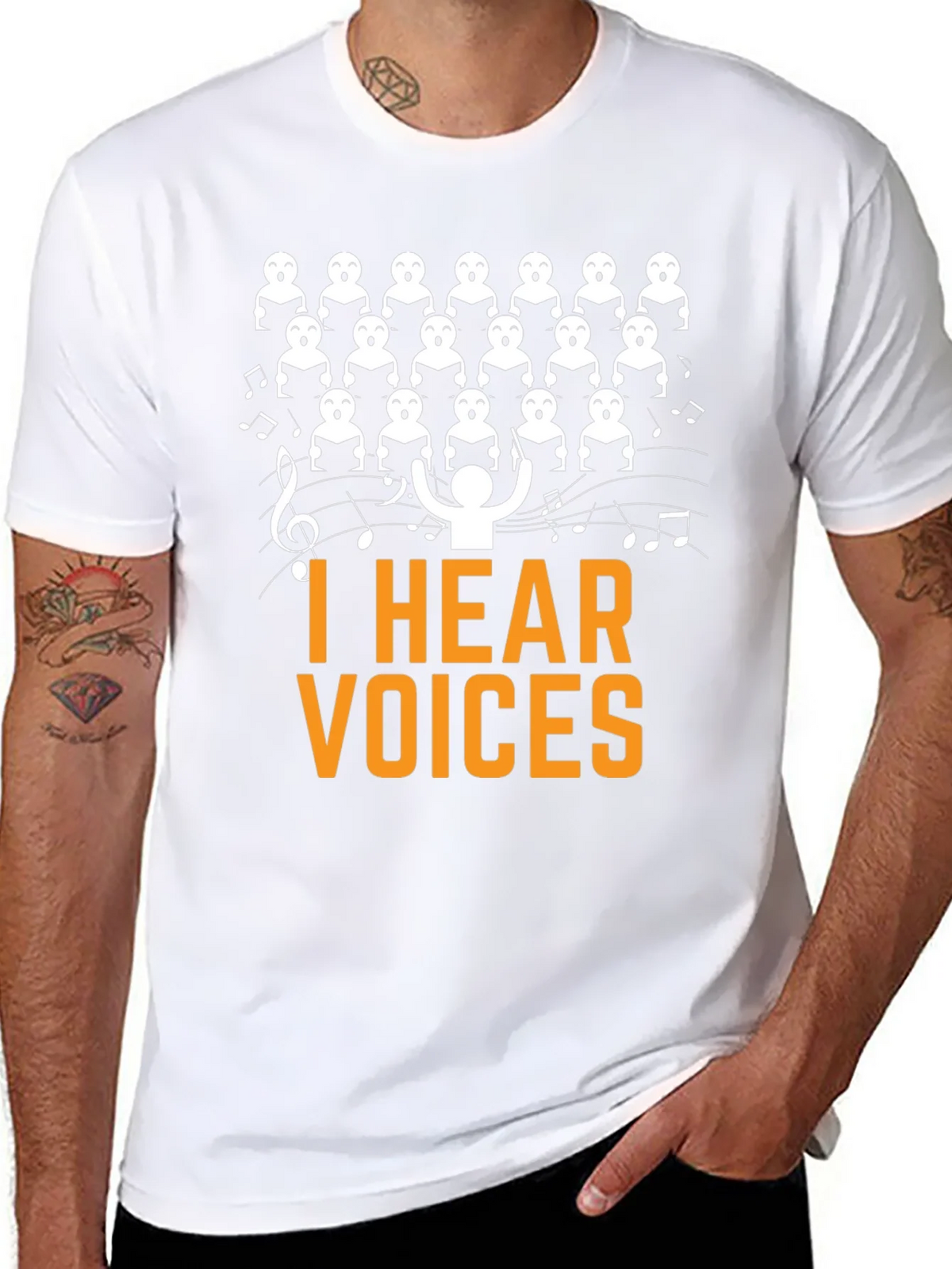 I Hear Voices Choir T-Shirt - Funny Music Tee product image 7