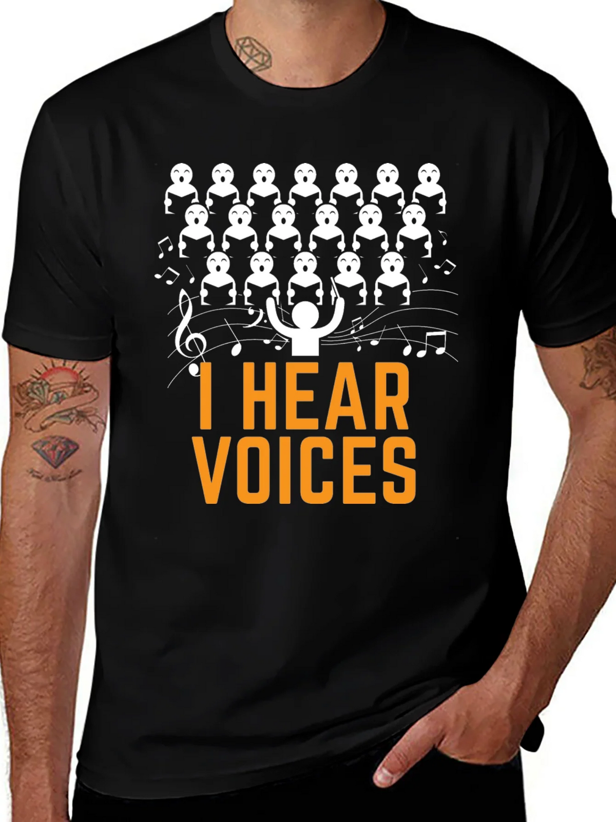 I Hear Voices Choir T-Shirt - Funny Music Tee product image 1
