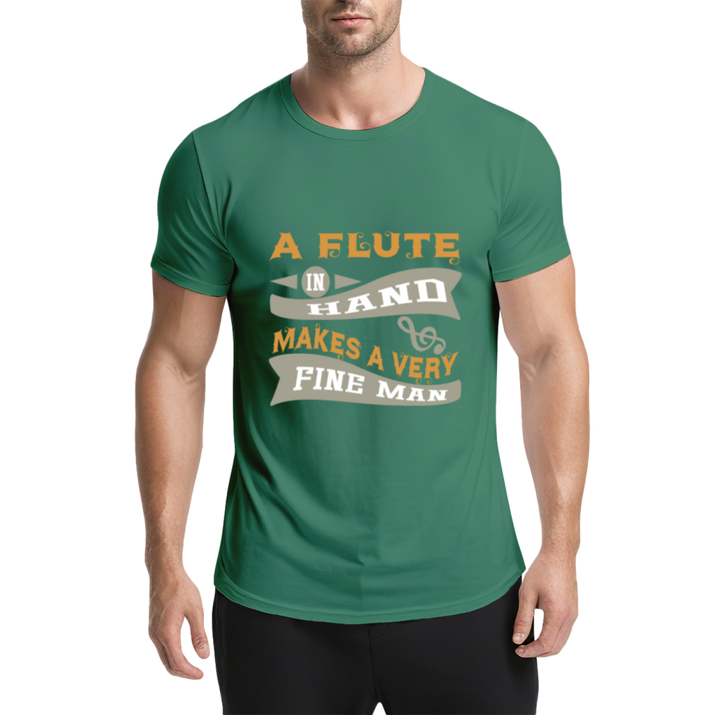 Vintage A Flute In Hand Makes A Very Fine Man Funny Graphic product image 1