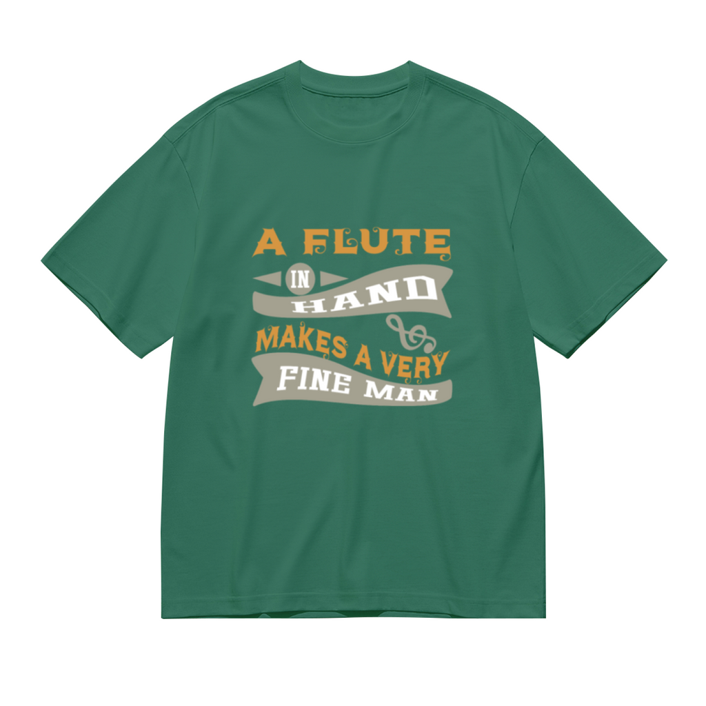 Vintage A Flute In Hand Makes A Very Fine Man Funny Graphic product image 2