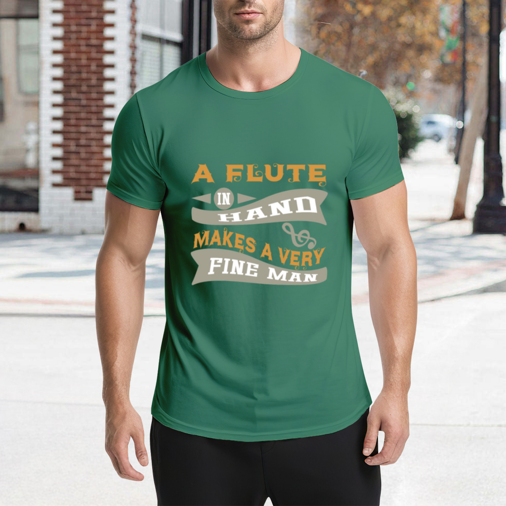 Vintage A Flute In Hand Makes A Very Fine Man Funny Graphic product image 4