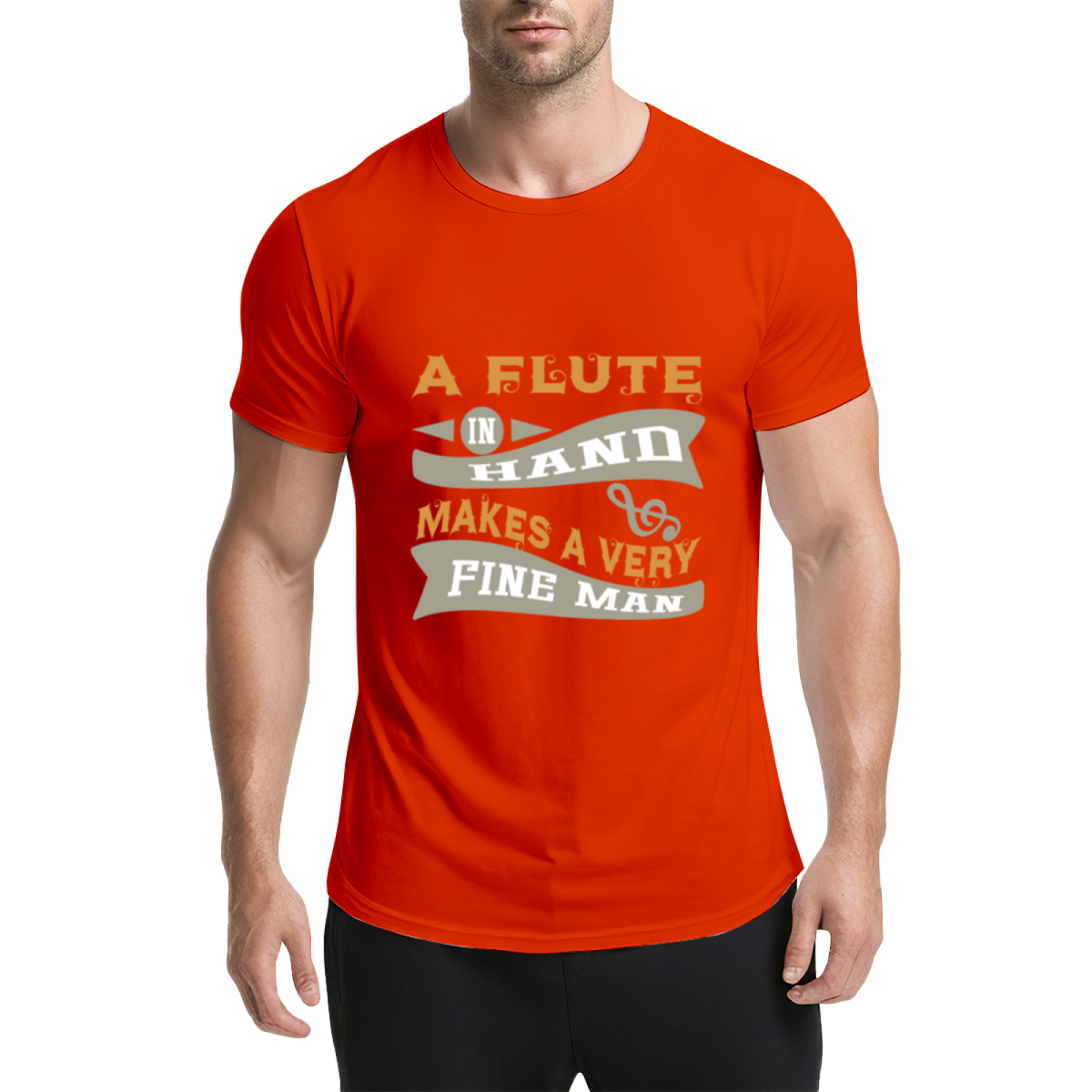 Vintage A Flute In Hand Makes A Very Fine Man Funny Graphic product image 15