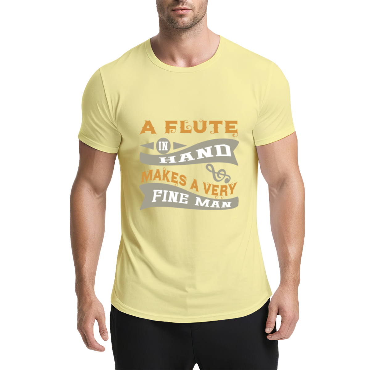 Vintage A Flute In Hand Makes A Very Fine Man Funny Graphic product image 20