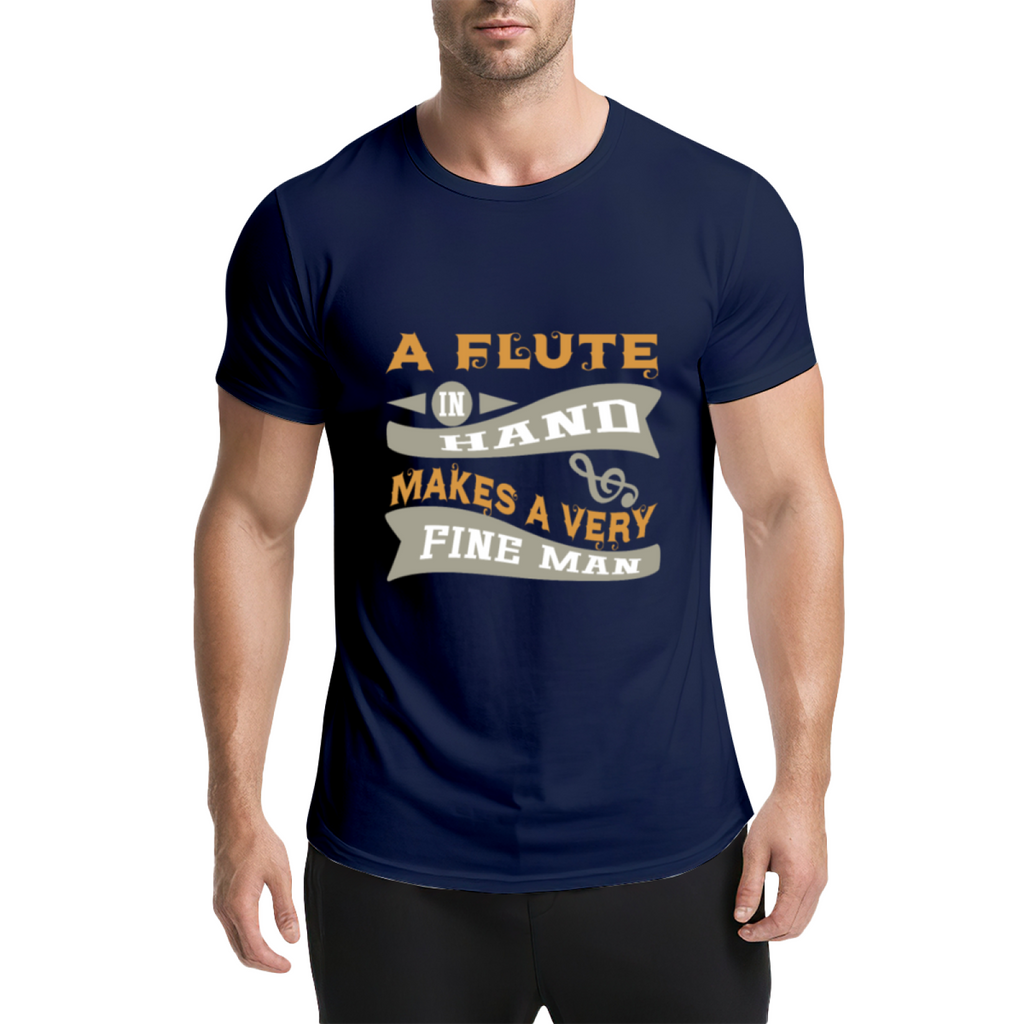 Vintage A Flute In Hand Makes A Very Fine Man Funny Graphic product image 19