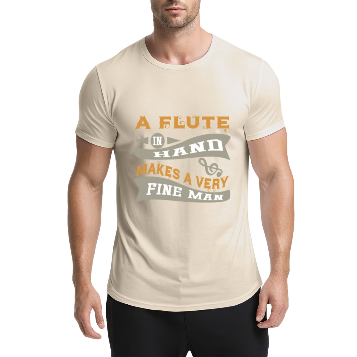 Vintage A Flute In Hand Makes A Very Fine Man Funny Graphic product image 21