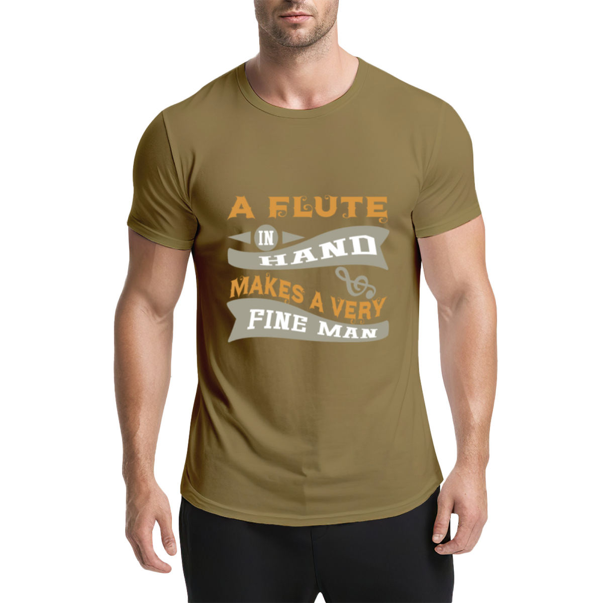 Vintage A Flute In Hand Makes A Very Fine Man Funny Graphic product image 13