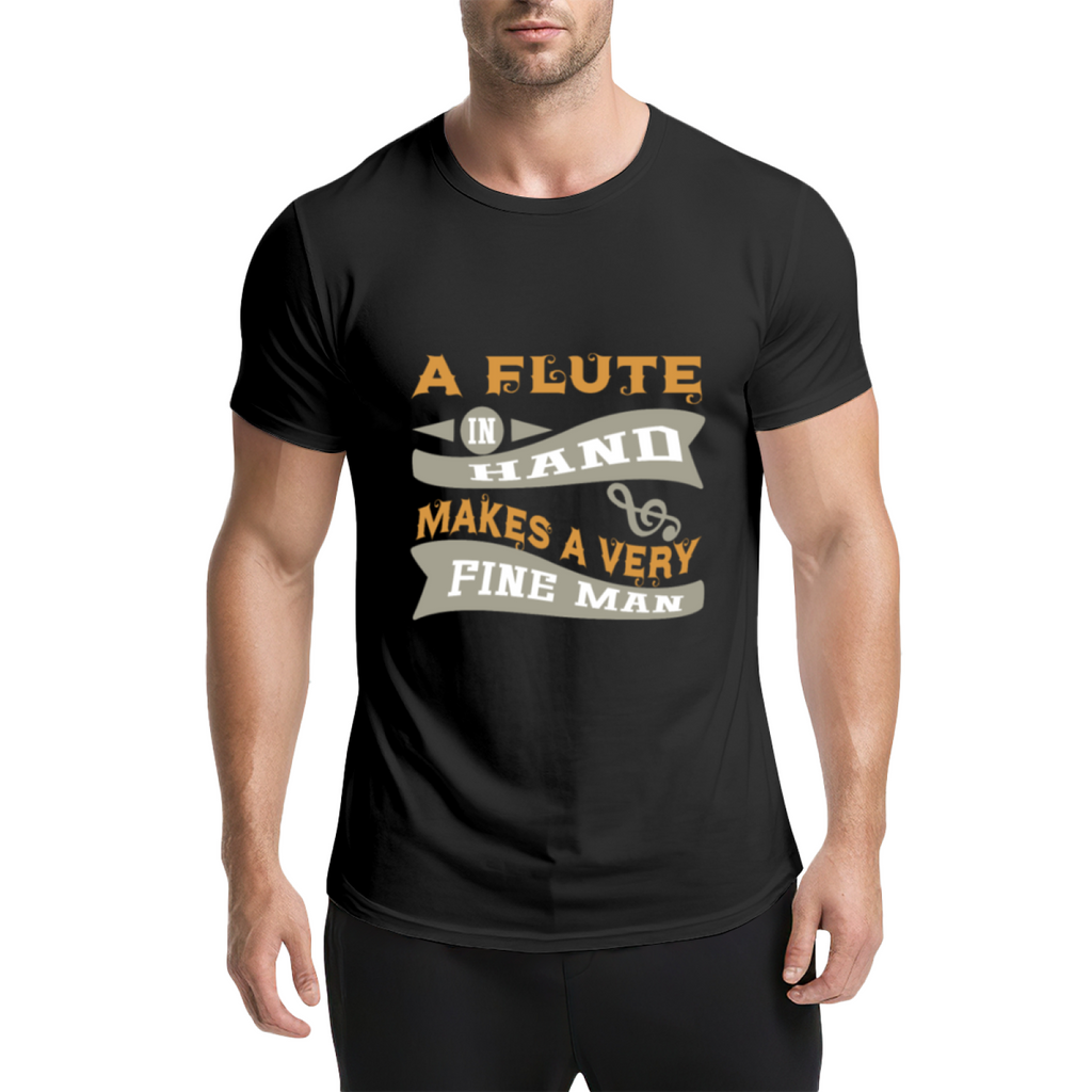 Vintage A Flute In Hand Makes A Very Fine Man Funny Graphic product image 9