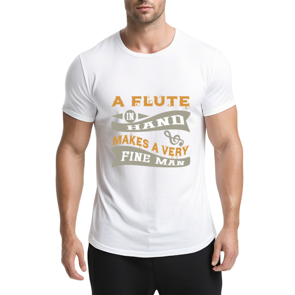 Vintage A Flute In Hand Makes A Very Fine Man Funny Graphic product image 10