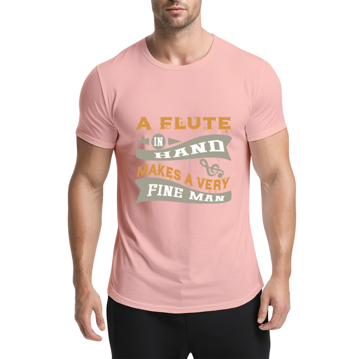 Vintage A Flute In Hand Makes A Very Fine Man Funny Graphic product image 12