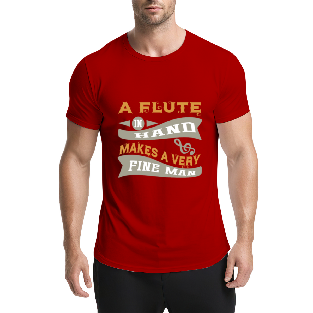 Vintage A Flute In Hand Makes A Very Fine Man Funny Graphic product image 14