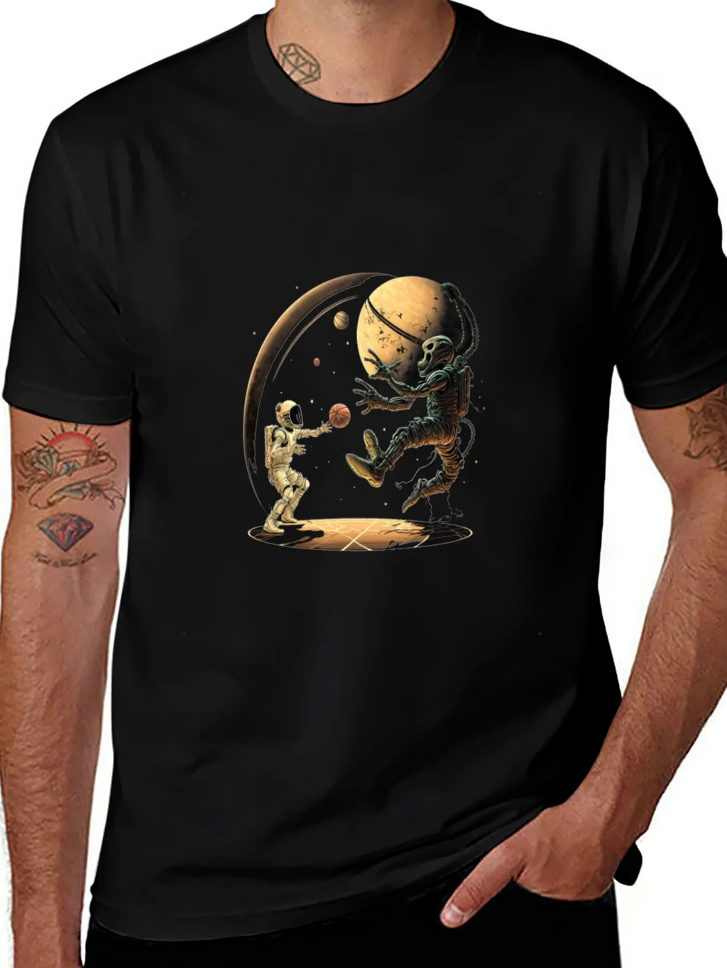 Astronaut Basketball Graphic Tee - Cool Space Design product image 1