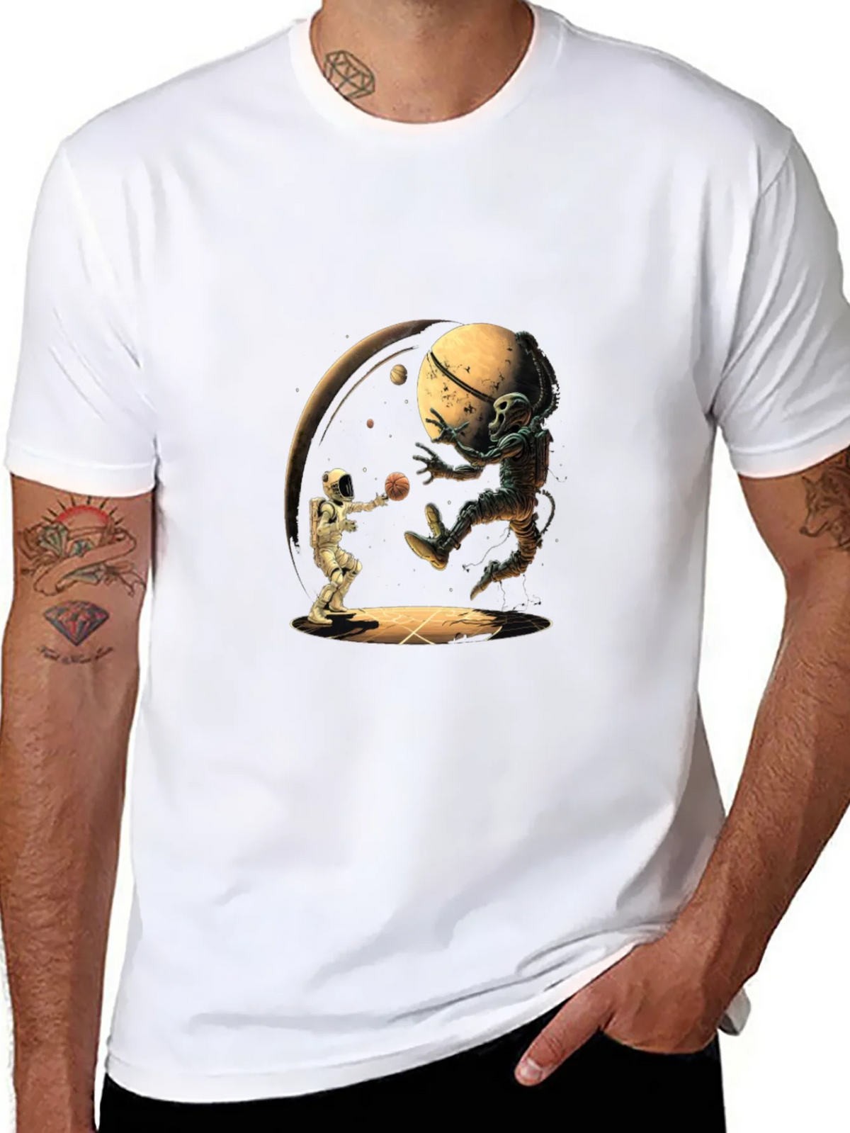 Astronaut Basketball Graphic Tee - Cool Space Design product image 7