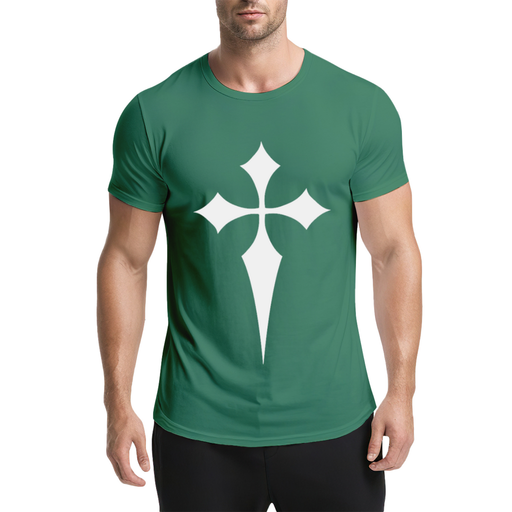 Stylized Pointed Cross Diamond Arms Graphic Tee Aesthetic product image 12