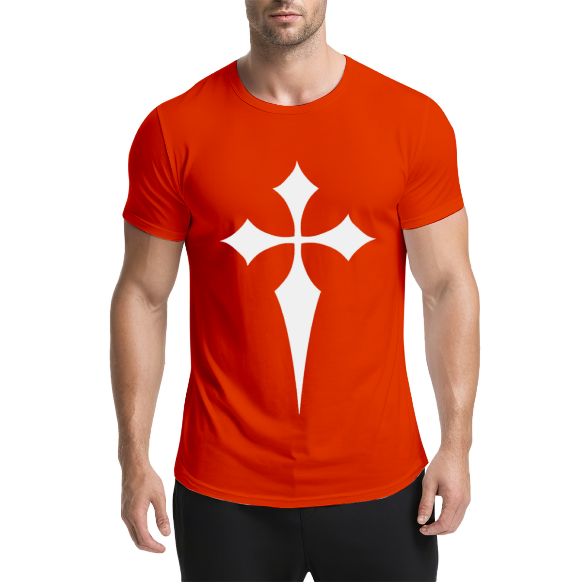 Stylized Pointed Cross Diamond Arms Graphic Tee Aesthetic product image 16