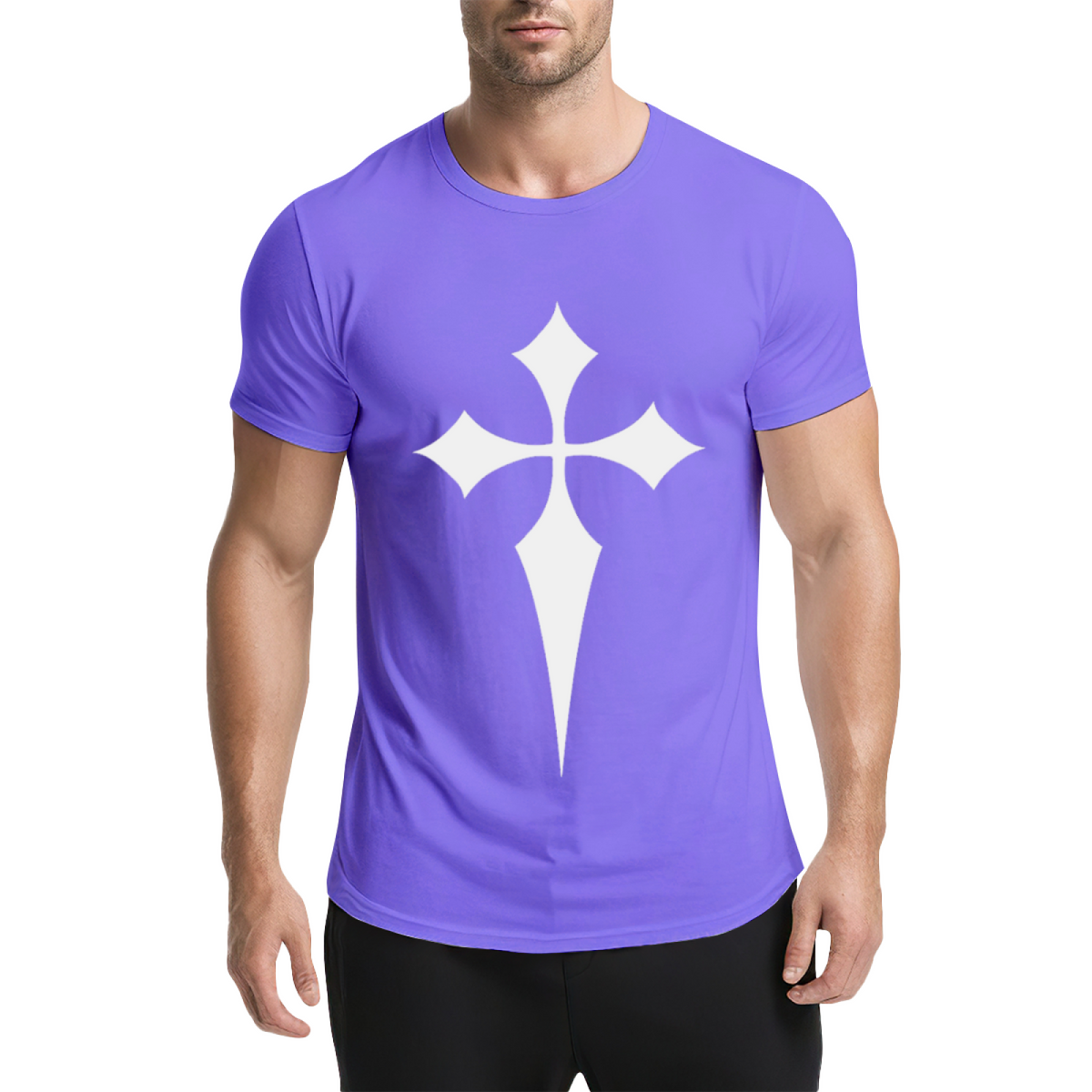 Stylized Pointed Cross Diamond Arms Graphic Tee Aesthetic product image 18