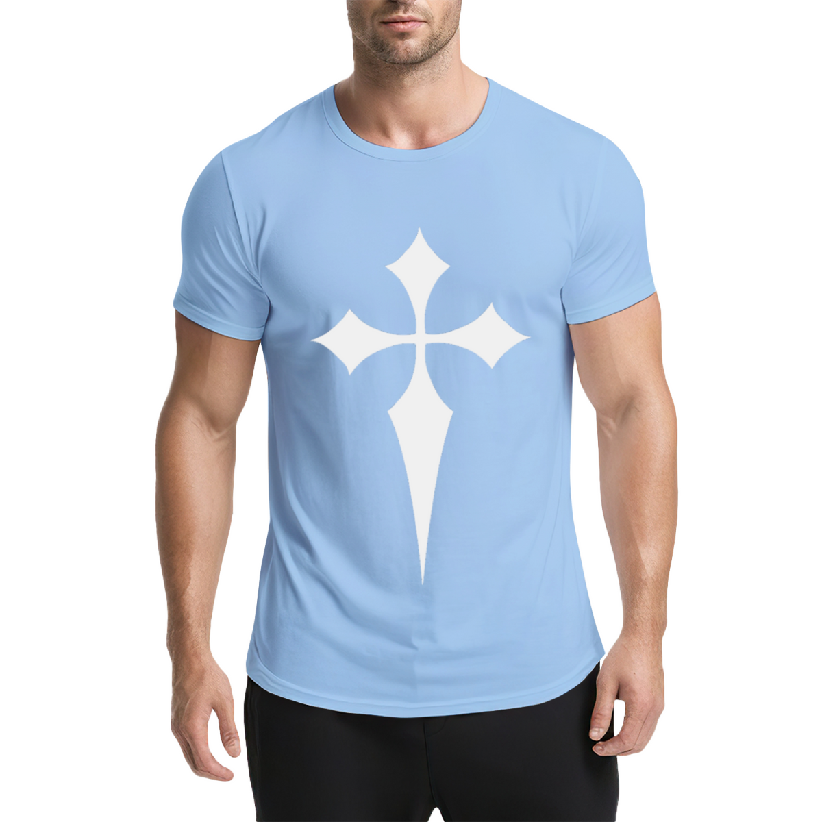 Stylized Pointed Cross Diamond Arms Graphic Tee Aesthetic product image 1