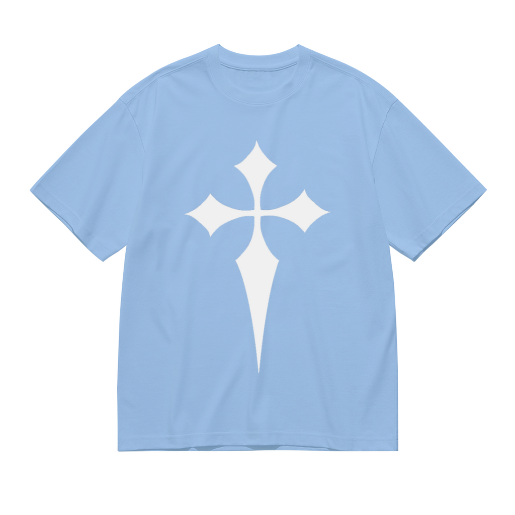 Stylized Pointed Cross Diamond Arms Graphic Tee Aesthetic product image 2