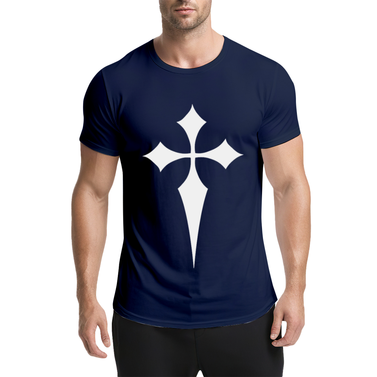 Stylized Pointed Cross Diamond Arms Graphic Tee Aesthetic product image 19