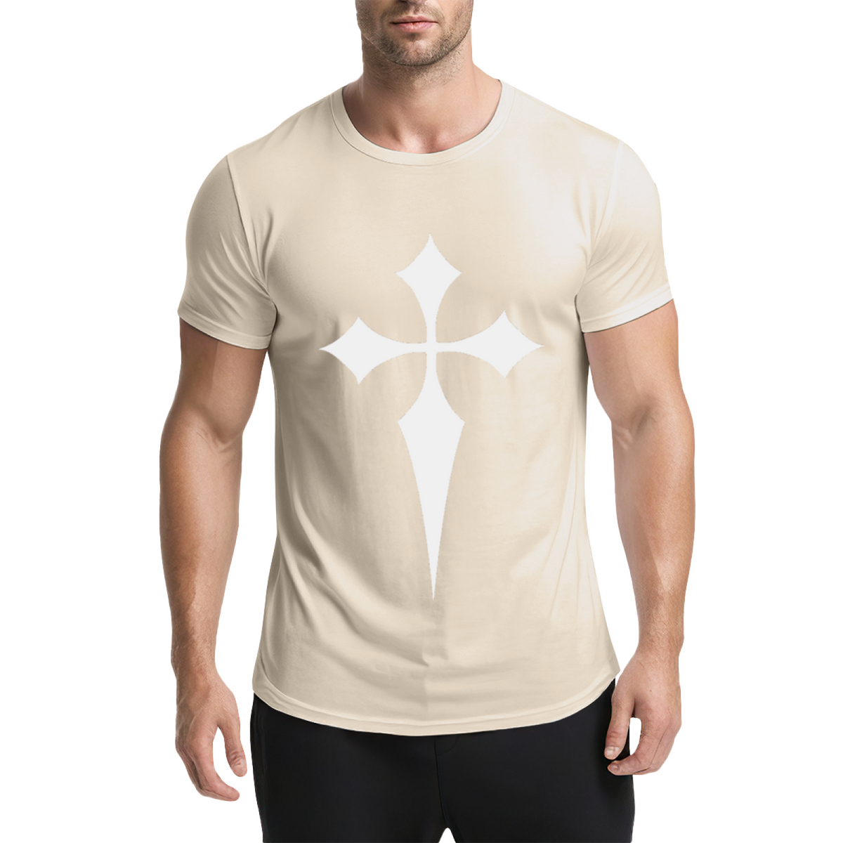 Stylized Pointed Cross Diamond Arms Graphic Tee Aesthetic product image 21
