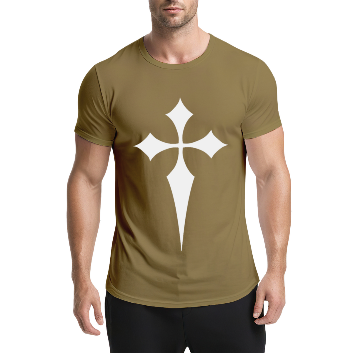 Stylized Pointed Cross Diamond Arms Graphic Tee Aesthetic product image 14