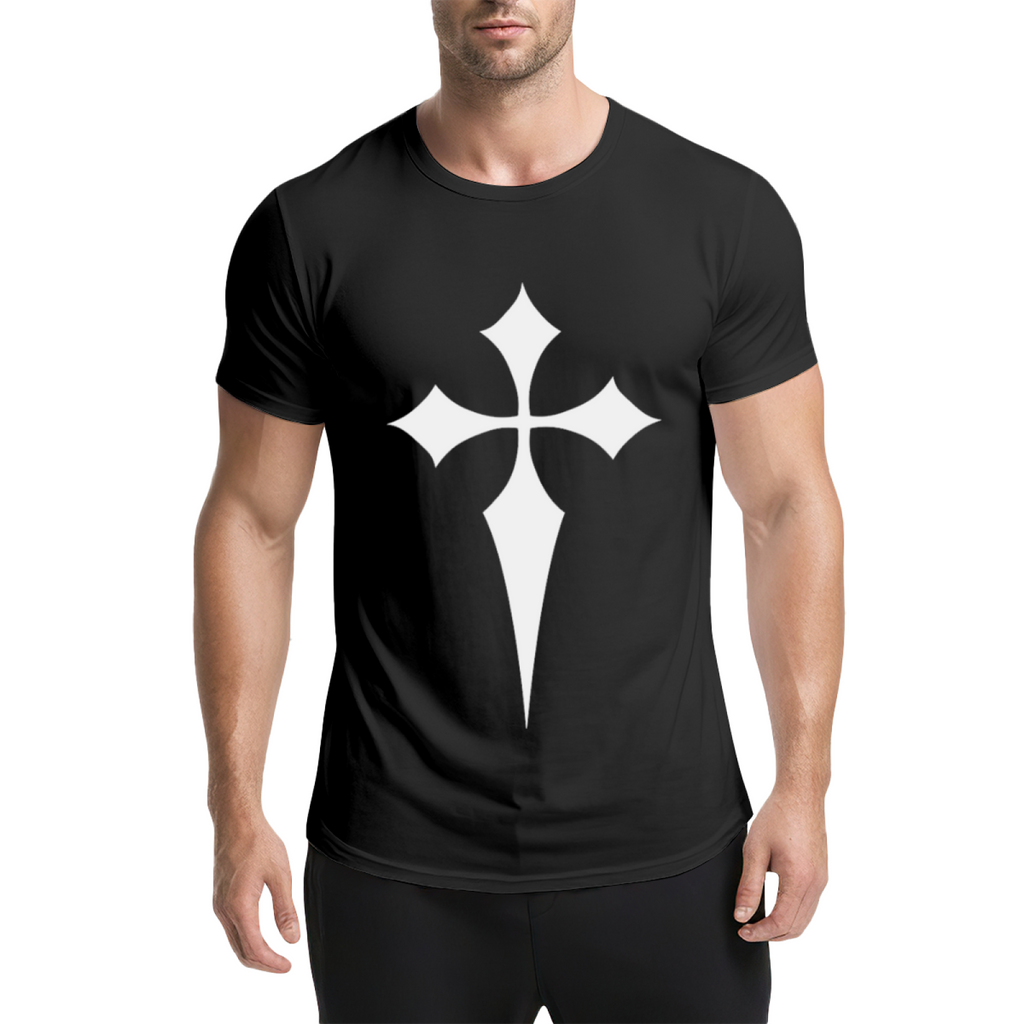 Stylized Pointed Cross Diamond Arms Graphic Tee Aesthetic product image 9