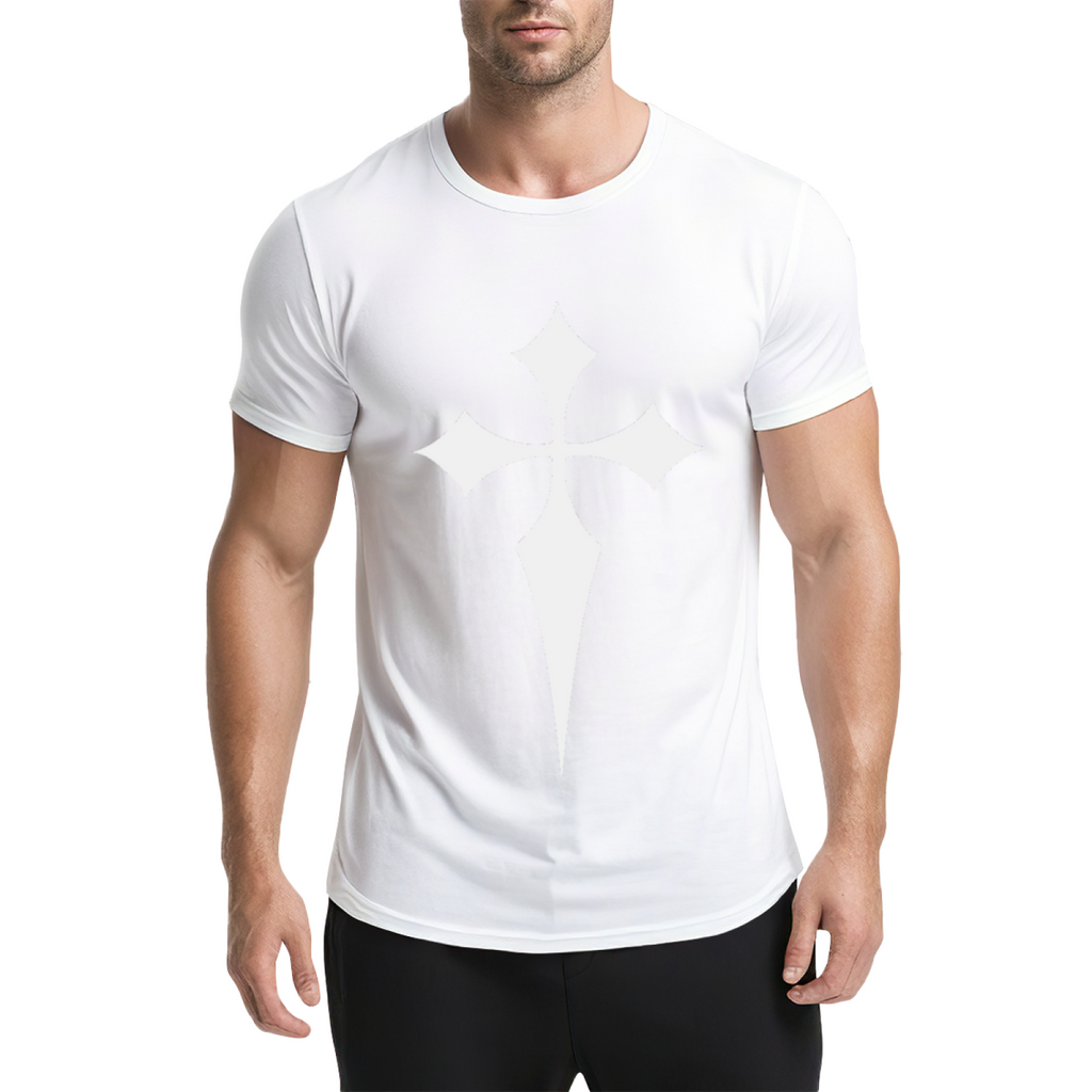 Stylized Pointed Cross Diamond Arms Graphic Tee Aesthetic product image 10