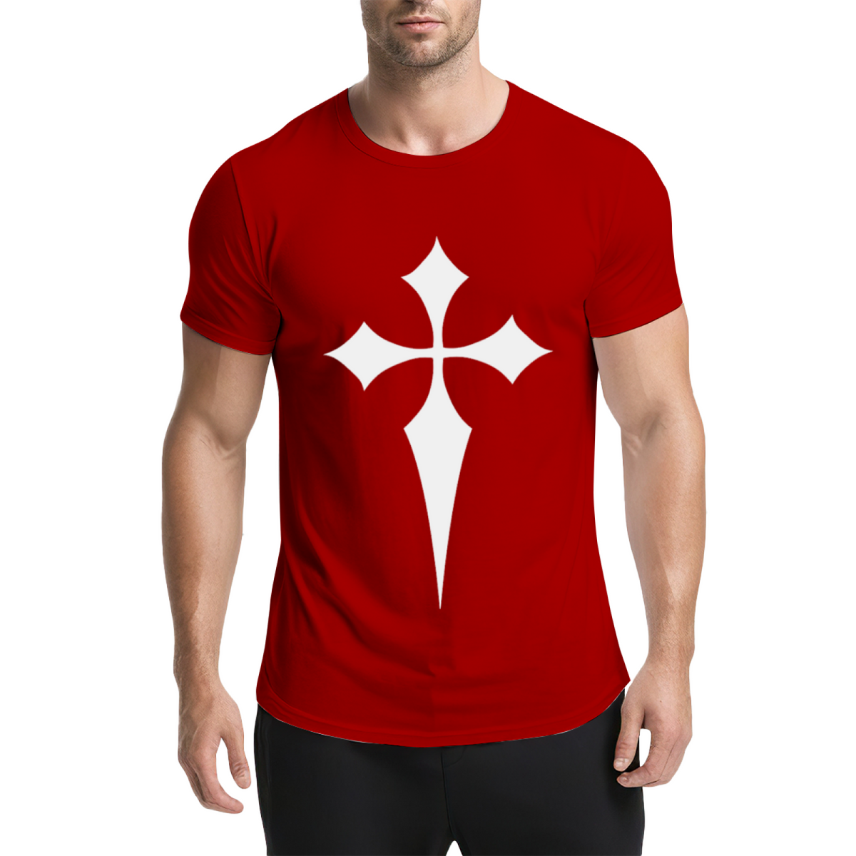 Stylized Pointed Cross Diamond Arms Graphic Tee Aesthetic product image 15