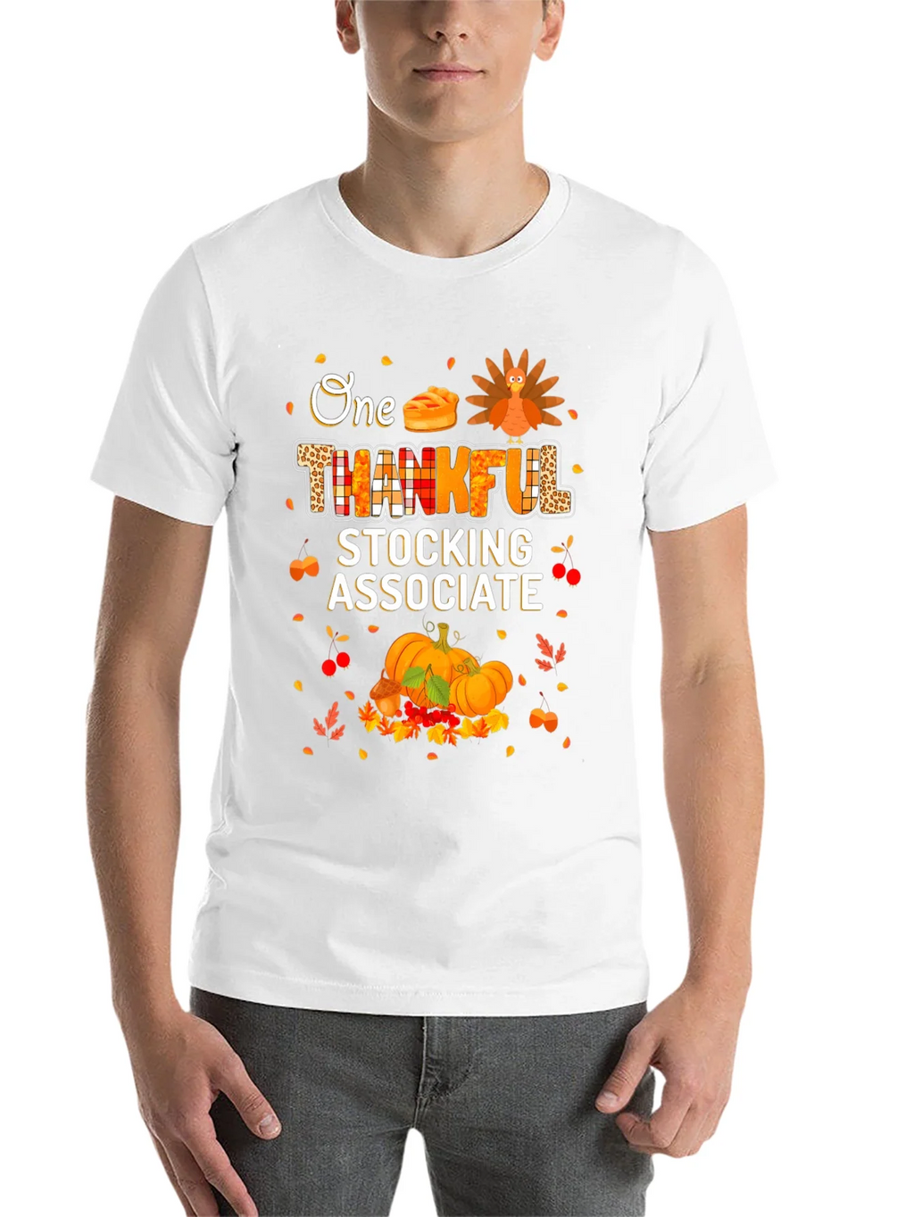 Thankful Stocking Associate Thanksgiving T-Shirt product image 10