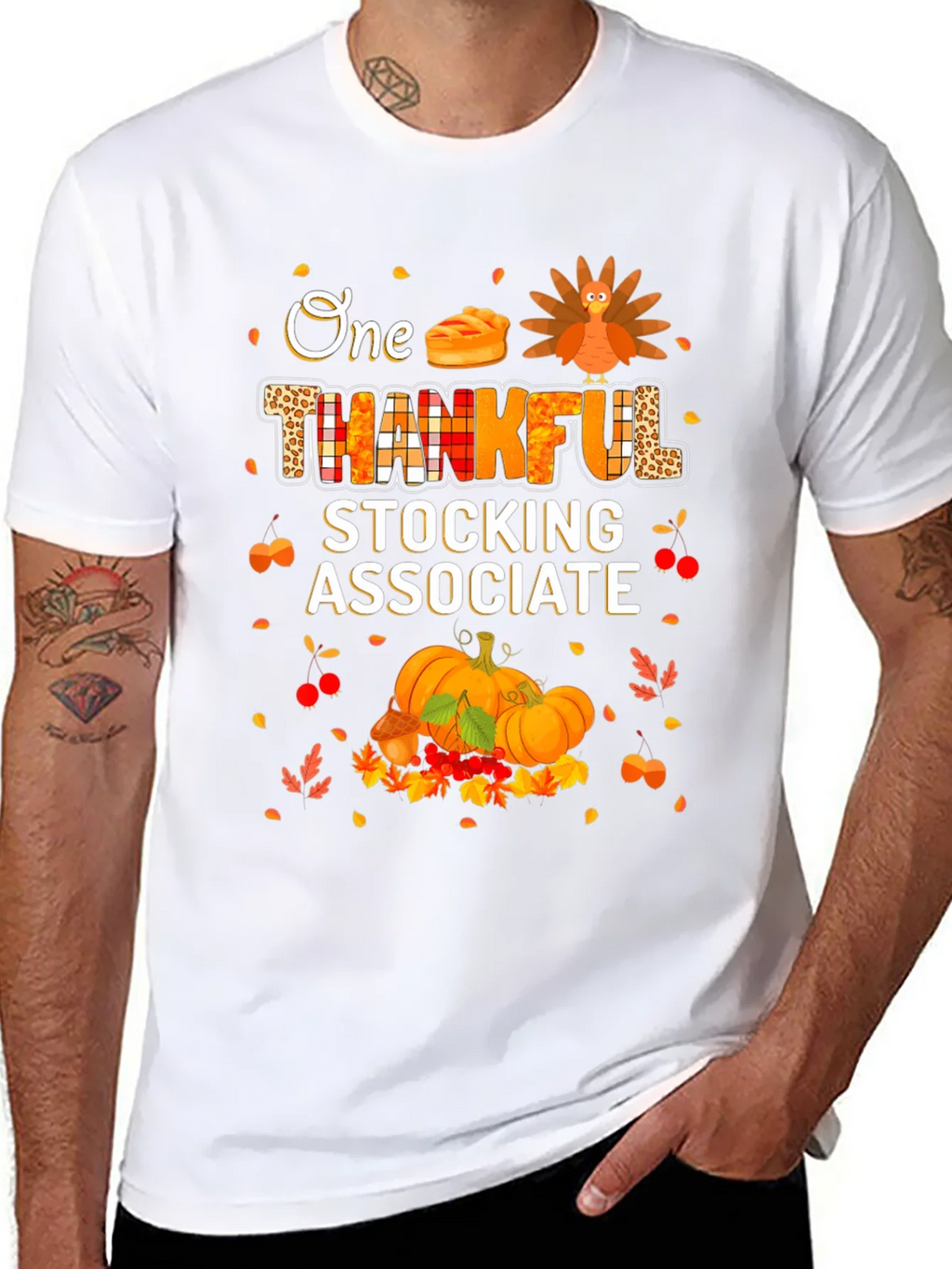 Thankful Stocking Associate Thanksgiving T-Shirt product image 7