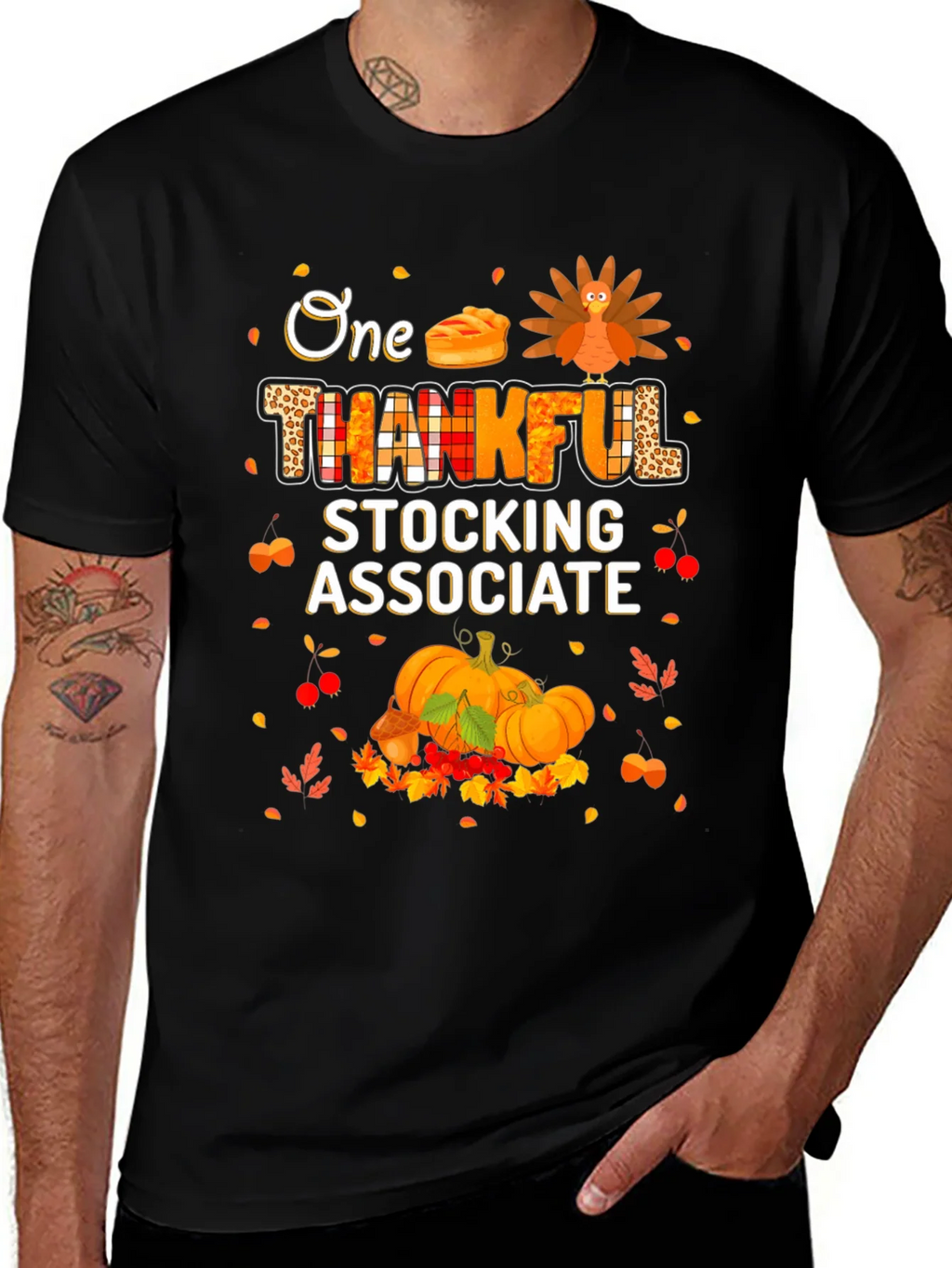 Thankful Stocking Associate Thanksgiving T-Shirt product image 1