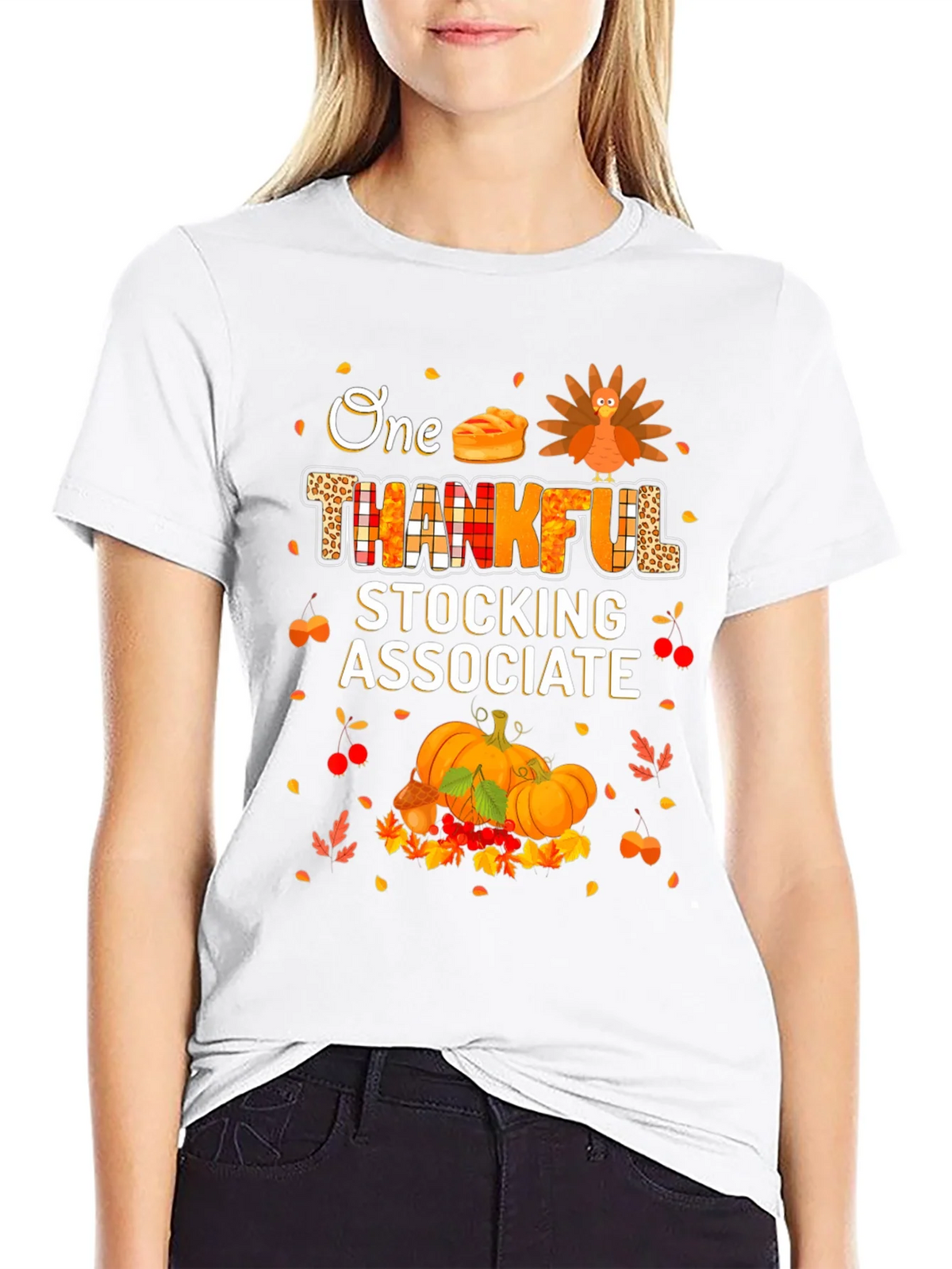 Thankful Stocking Associate Thanksgiving T-Shirt product image 8
