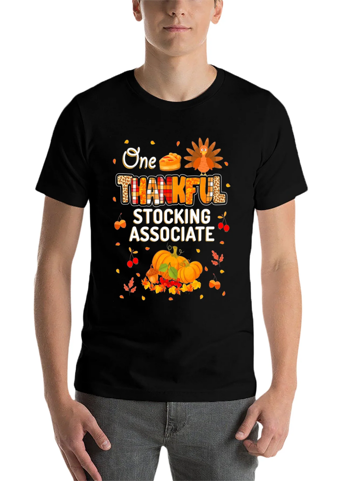 Thankful Stocking Associate Thanksgiving T-Shirt product image 4