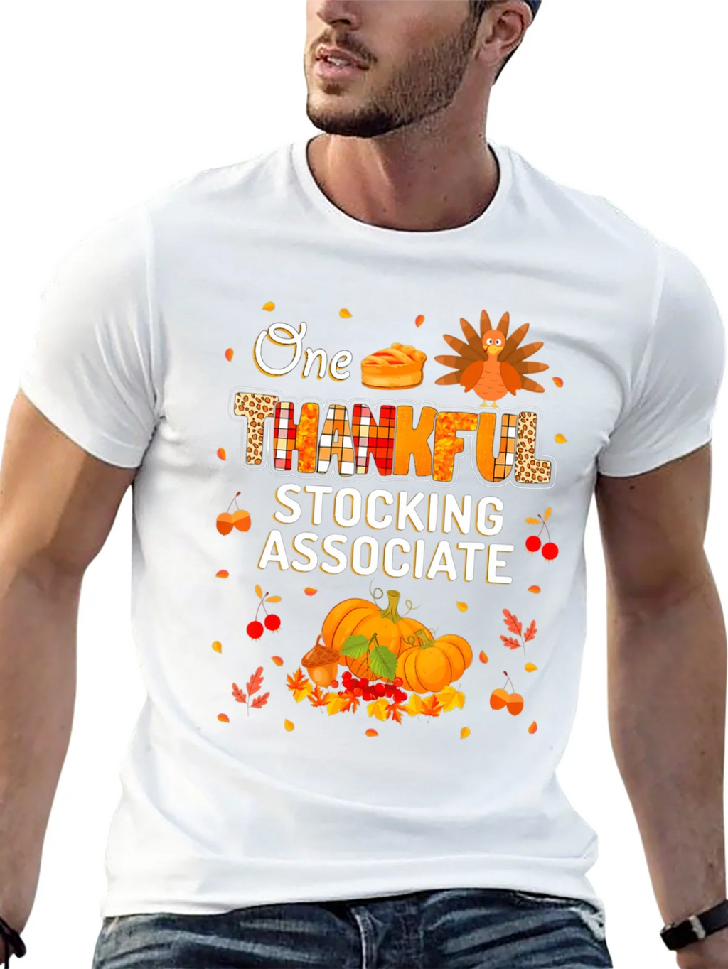 Thankful Stocking Associate Thanksgiving T-Shirt product image 12