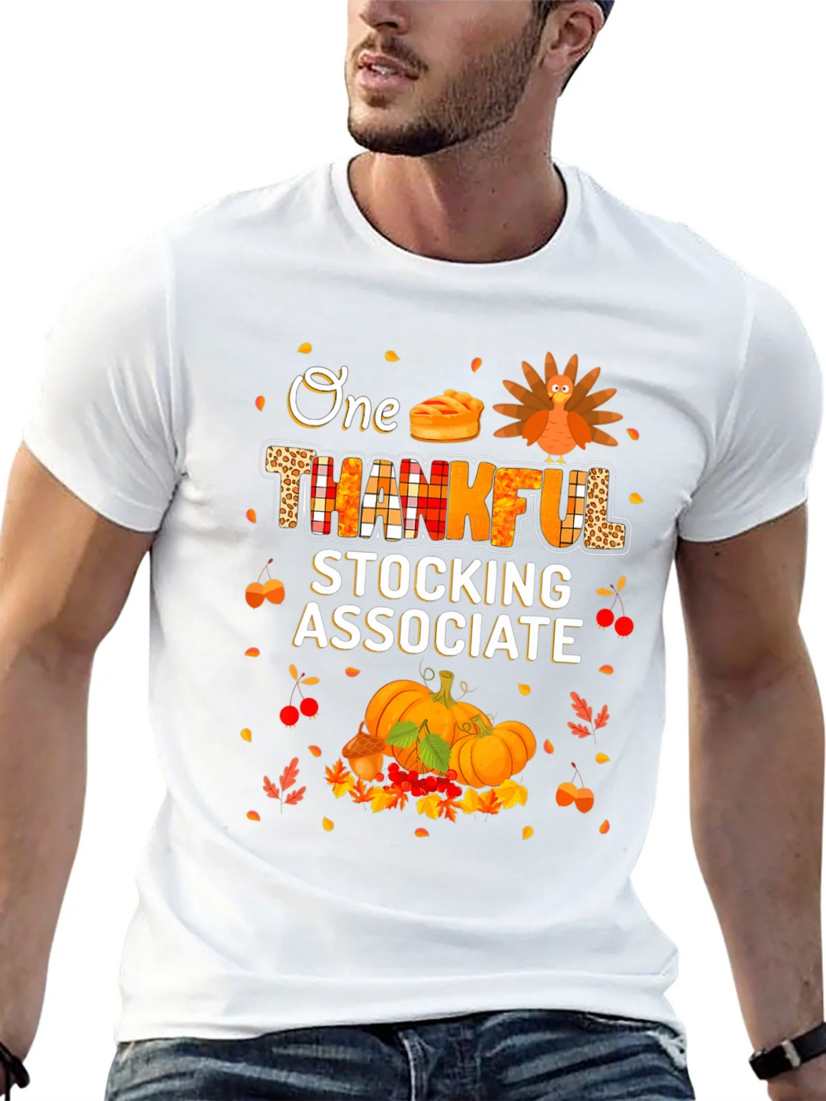Thankful Stocking Associate Thanksgiving T-Shirt product image 12