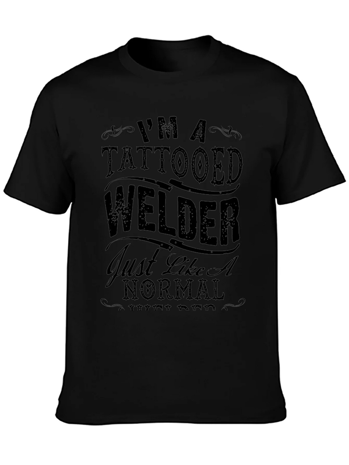 Tattooed Welder Graphic T-Shirt - Black product image 3
