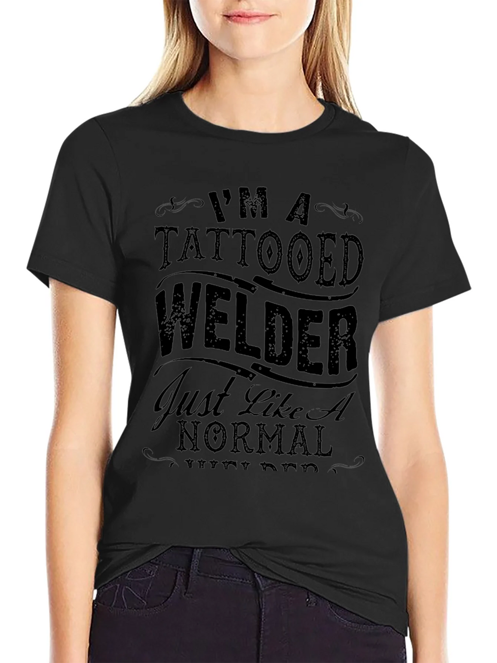 Tattooed Welder Graphic T-Shirt - Black product image 2