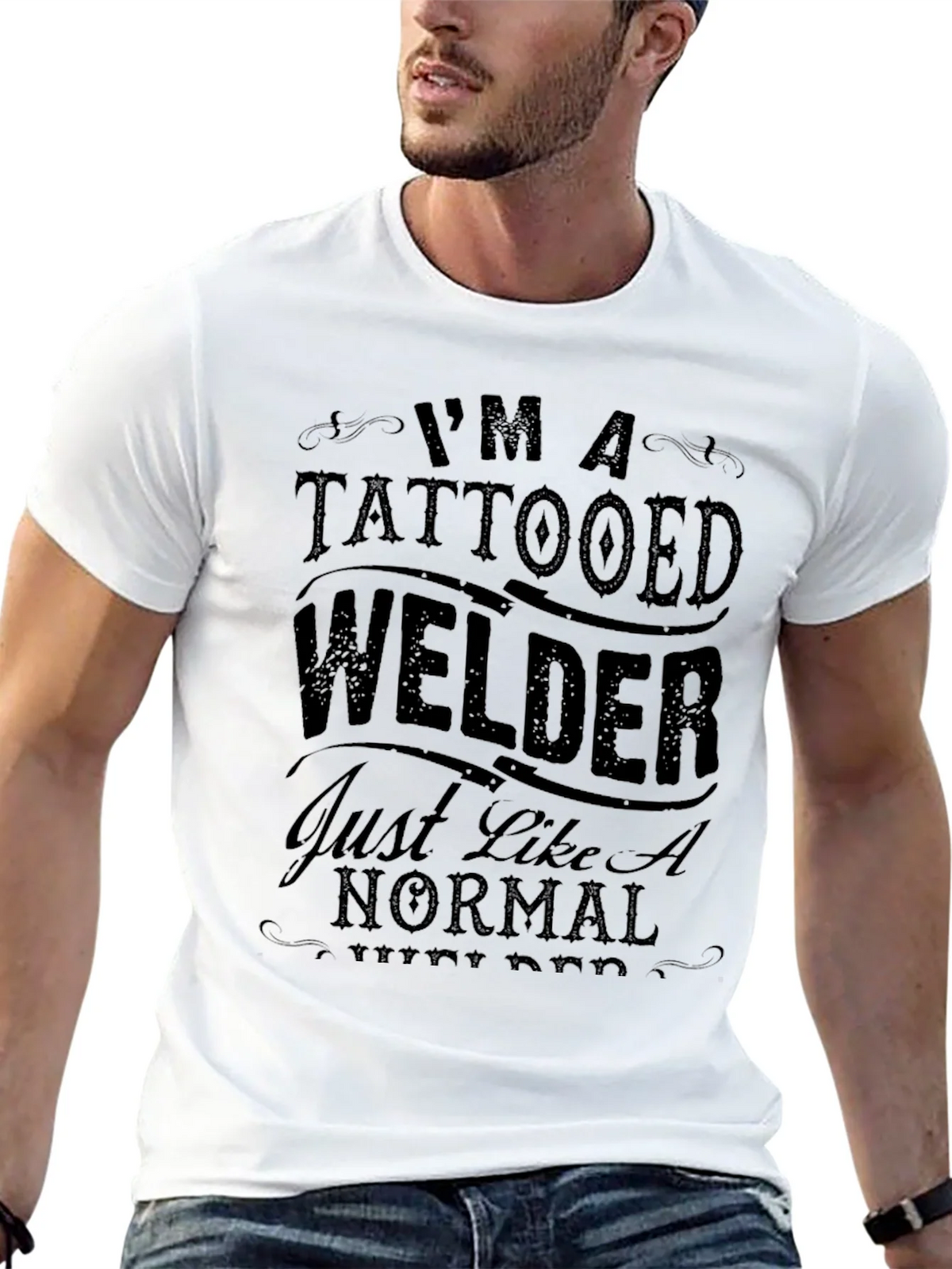 Tattooed Welder Graphic T-Shirt - Black product image 12