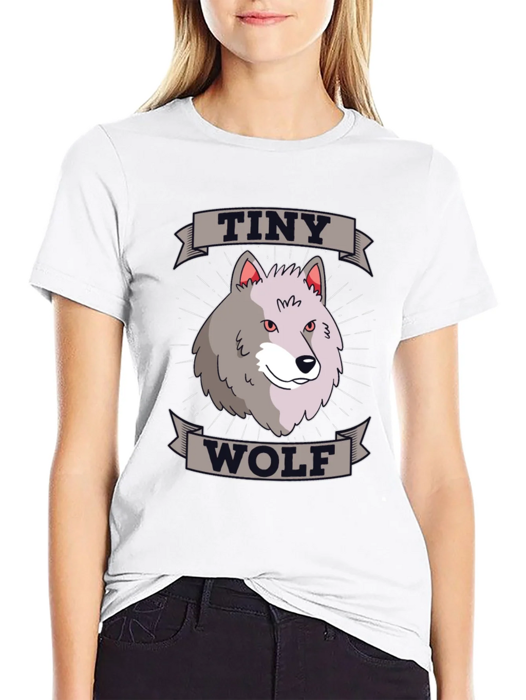Tiny Wolf Graphic T-Shirt - Black Cotton Blend Tee product image 8