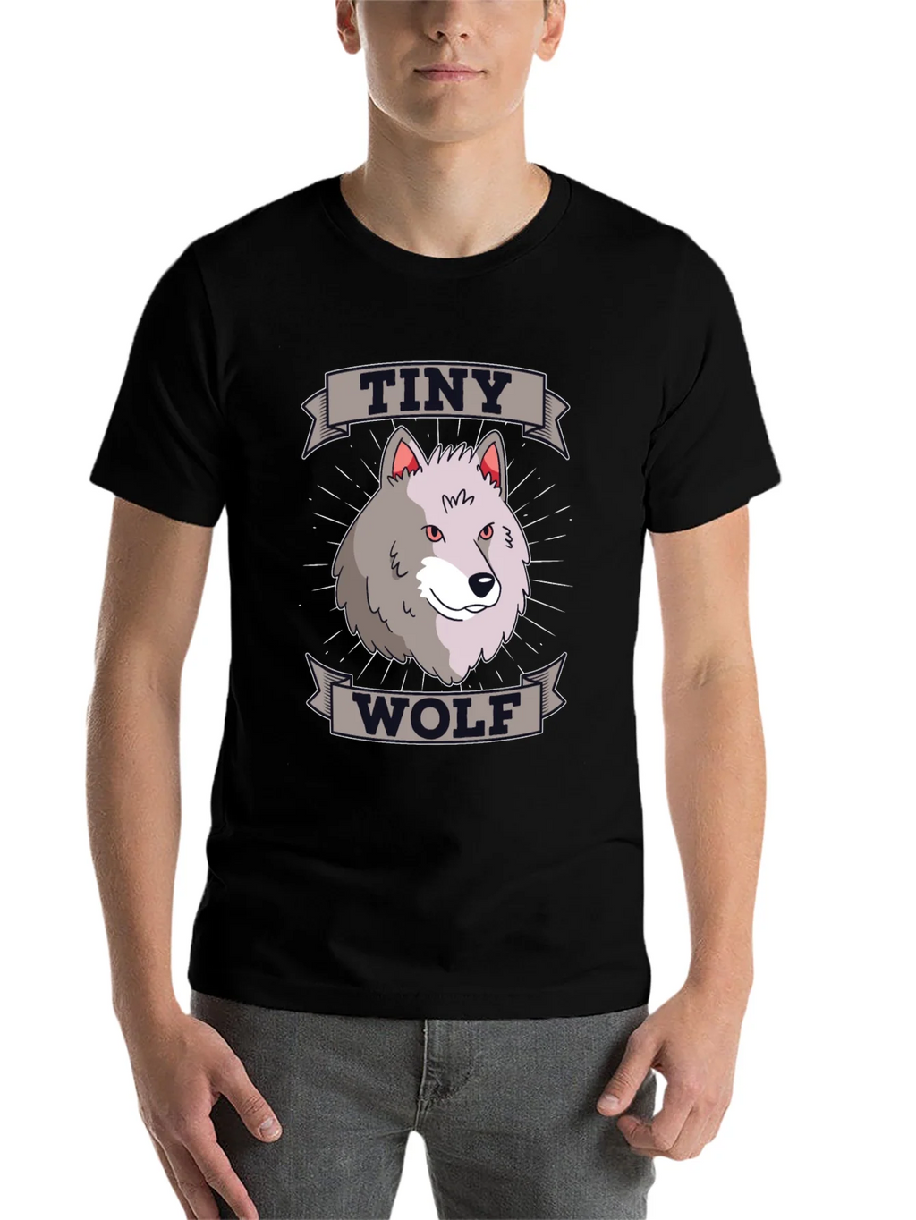 Tiny Wolf Graphic T-Shirt - Black Cotton Blend Tee product image 4