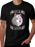 Tiny Wolf Graphic T-Shirt - Black Cotton Blend Tee product image 1