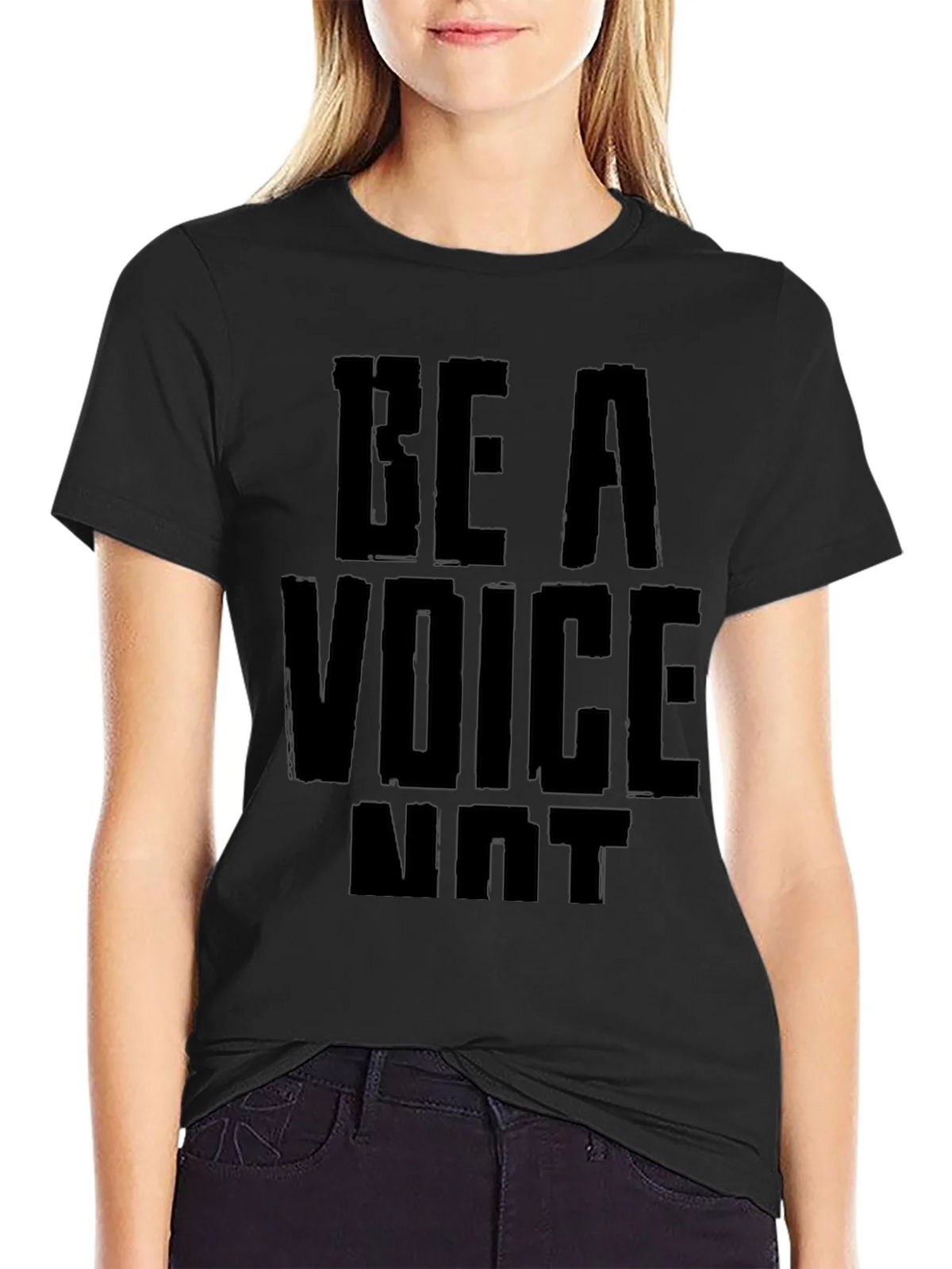 Be A Voice Not an Echo Black Graphic Tee product image 2